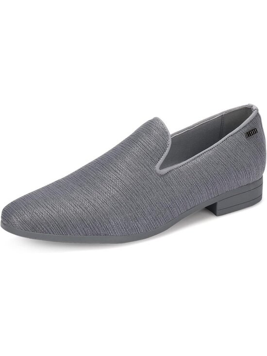 UUBARIS Men\'s Silver Elegant Tuxedo Loafers Slip on Dress Shoes Formal Shoes main image 5